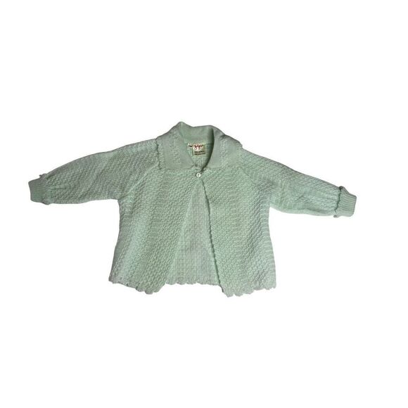 Vintage Jolyn Blue Delicate Baby Cardigan - Size 3 Months - Picture 1 of 5